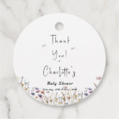 Kleurrijke Wildflower Boho Baby shower Bedankjes Labels (Achterkant)