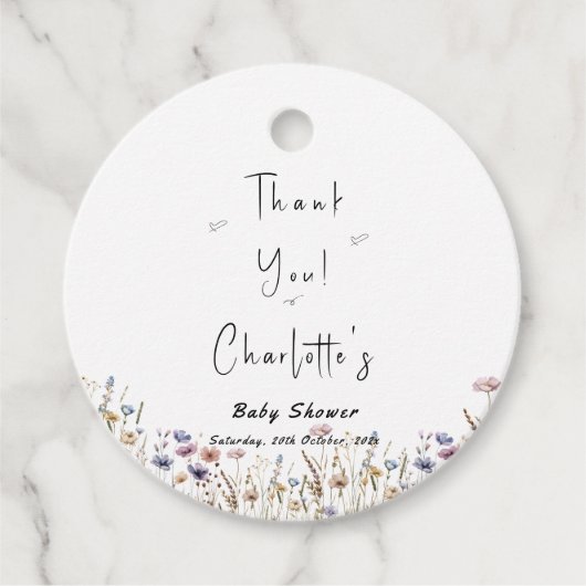 Kleurrijke Wildflower Boho Baby shower Bedankjes Labels (Voorkant)