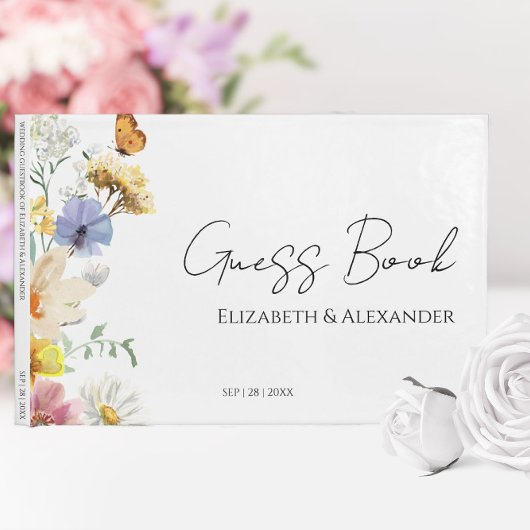 Kleurrijke Wildflower | Boho Bruiloft Gastenboek