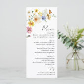 Kleurrijke Wildflower | Boho Bruiloft Menu Kaart (Staand voorkant)