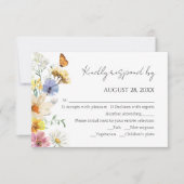 Kleurrijke Wildflower | Boho Bruiloft RSVP Kaarten (Voorkant)