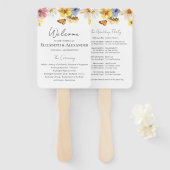 Kleurrijke Wildflower | Boho Ceremony Programmabor Handwaaier (Voorkant en achterkant)