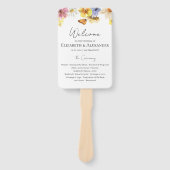 Kleurrijke Wildflower | Boho Ceremony Programmabor Handwaaier (Voorkant)