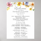 Kleurrijke Wildflower | Boho Ceremony Programmabor Poster (Voorkant)