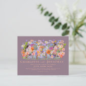 Kleurrijke Wildflower Boho Chic Bruiloft Briefkaart (Staand voorkant)