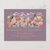 Kleurrijke Wildflower Boho Chic Bruiloft Briefkaart (Voorkant)