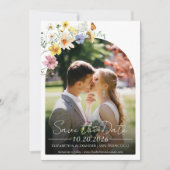 Kleurrijke Wildflower | Boho Foto De datum opslaan Kaart (Voorkant)