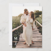 Kleurrijke Wildflower Boho Monogram Fotobruiloft Kaart (Achterkant)