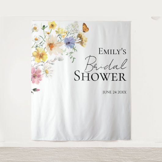 Kleurrijke Wildflower Boho Vrijgezellenfeest Achte Wandkleed (Voorkant)