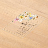 Kleurrijke Wildflower Boho Vrijgezellenfeest Acryl Uitnodigingen (Laagn)