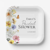 Kleurrijke Wildflower Boho Vrijgezellenfeest Papieren Bordje (Voorkant)