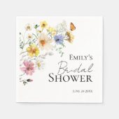 Kleurrijke Wildflower Boho Vrijgezellenfeest serve Servet (Voorkant)