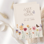 Kleurrijke Wildflower Botanical Bewaar de datum Save The Date