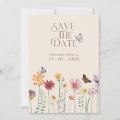 Kleurrijke Wildflower Botanical Bewaar de datum Save The Date (Voorkant)