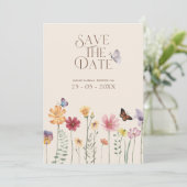 Kleurrijke Wildflower Botanical Bewaar de datum Save The Date (Staand voorkant)