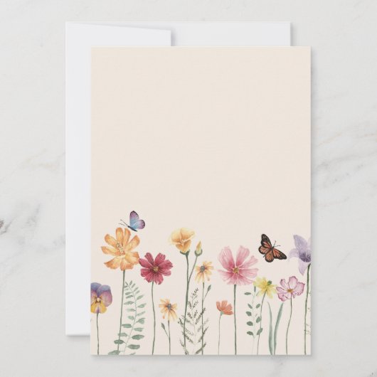 Kleurrijke Wildflower Botanical Bewaar de datum Save The Date (Achterkant)