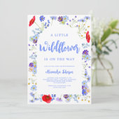 Kleurrijke Wildflower Boy Baby shower Kaart (Staand voorkant)