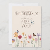 Kleurrijke Wildflower Bruidsmeisje voorstel Kaart (Voorkant)