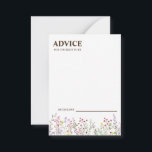 Kleurrijke Wildflower bruiloft advies Kaart<br><div class="desc">Dit is een mooie elegante wildflower bruiloft advies Kaart. Deze kleurrijke wildflower bruiloft advies kaart is perfect voor uw eenvoudige,  grillige boho regenboog zomer bruiloft. Het is perfect als trouwplaatskaarten,  visitekaartjes en meer. Klik op de knop aanpassen om het ontwerp te personaliseren.</div>