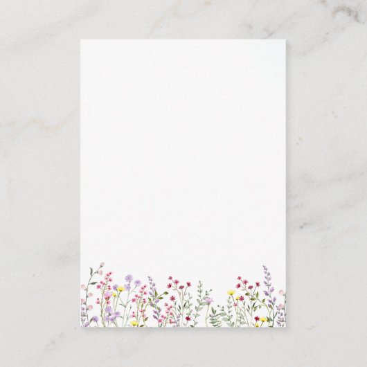 Kleurrijke Wildflower bruiloft advies Kaart (Achterkant)
