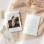 Kleurrijke  Wildflower bruiloft Bedankkaart