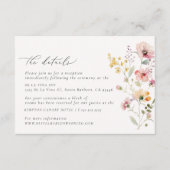 Kleurrijke Wildflower bruiloft Details Behuizing K Informatiekaartje (Voorkant)