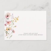Kleurrijke Wildflower bruiloft Details Behuizing K Informatiekaartje (Achterkant)