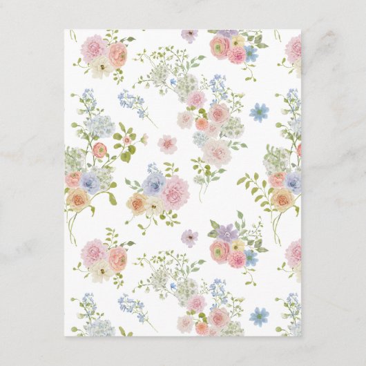 Kleurrijke Wildflower bruiloft details Informatiekaartje (Achterkant)