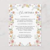 Kleurrijke Wildflower bruiloft details Informatiekaartje (Voorkant)