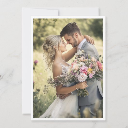 Kleurrijke Wildflower bruiloft foto Save The Date (Achterkant)