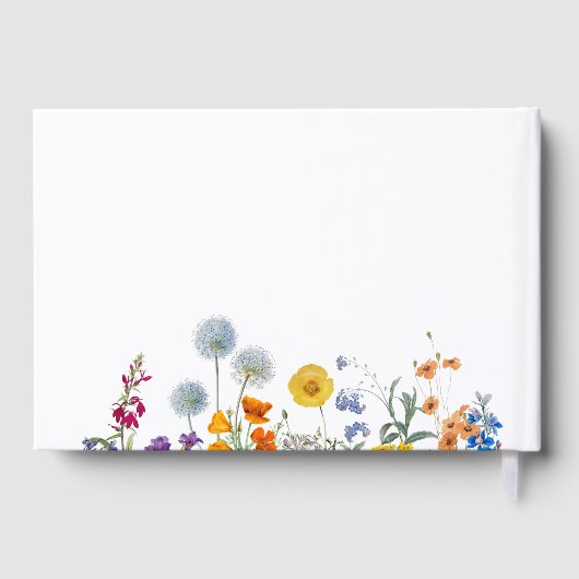 Kleurrijke  Wildflower bruiloft Gastenboek (Achterkant)