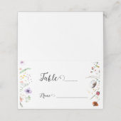 Kleurrijke wildflower bruiloft gevouwen plaats kaa plaatskaartje (Buitenkant ongevouwen)