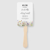 Kleurrijke Wildflower bruiloft programma fan Handwaaier (Voorkant)