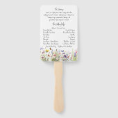 Kleurrijke Wildflower bruiloft programma fan Handwaaier (Achterkant)