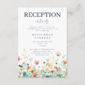 Kleurrijke Wildflower bruiloft receptie Informatiekaartje (Voorkant)