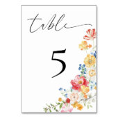 Kleurrijke Wildflower bruiloft receptie Kaart (Voorkant)