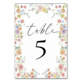 Kleurrijke Wildflower bruiloft receptie Kaart (Achterkant)