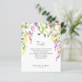 Kleurrijke Wildflower Bruiloft Receptie Toasts (Staand voorkant)