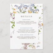 Kleurrijke wildflower bruiloft tempel bruiloft det informatiekaartje (Voorkant)