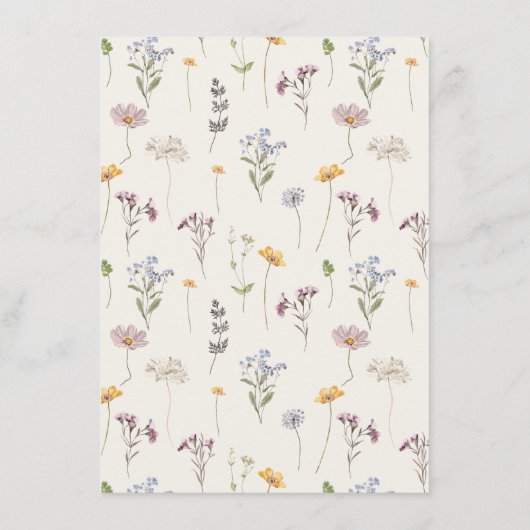 Kleurrijke wildflower bruiloft tempel bruiloft det informatiekaartje (Achterkant)