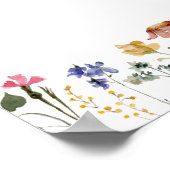 Kleurrijke Wildflower | Bruiloft Welkomstbord Poster (Hoek)