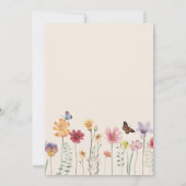 Kleurrijke Wildflower Butterfly Wedding Kaart (Achterkant)