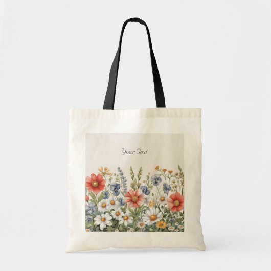 Kleurrijke Wildflower Canvas tas (Voorkant)