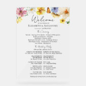 Kleurrijke Wildflower Ceremony Acryl Programma Tek Bord (Voorkant)