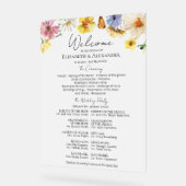 Kleurrijke Wildflower Ceremony Acryl Programma Tek Bord (Hoek)