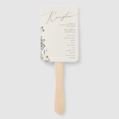 Kleurrijke Wildflower Ceremony Receptie Programma Handwaaier (Achterkant)