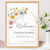 Kleurrijke Wildflower Couples Douche Welkomstbord Poster