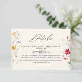 Kleurrijke Wildflower Cream | Black Wedding Detail Informatiekaartje (Staand voorkant)