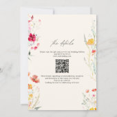 Kleurrijke Wildflower Cream Wedding QR-code Kaart (Achterkant)