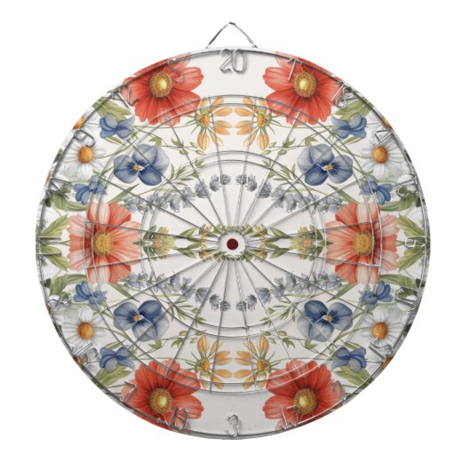 Kleurrijke Wildflower Dartboard Dartbord (Voorkant)